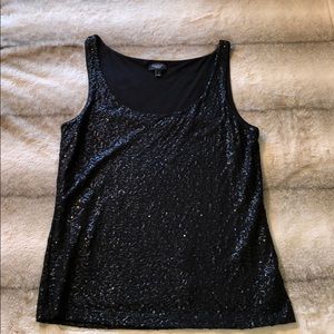 TALBOTS black sequins tank top